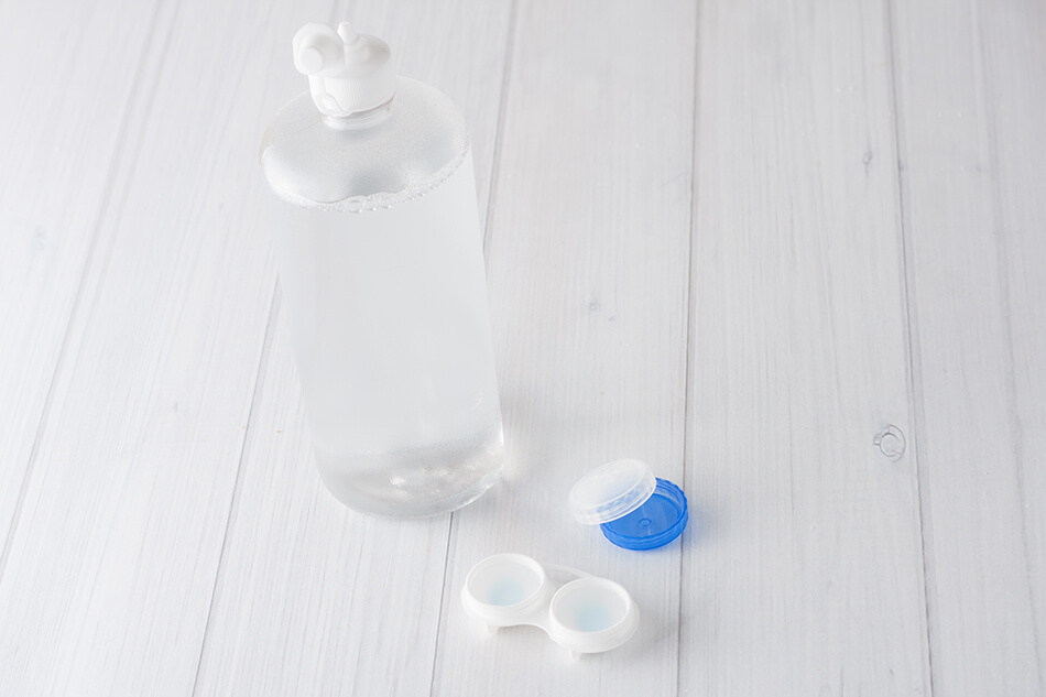 multipurpose contact lens solution bottle and contact lens case