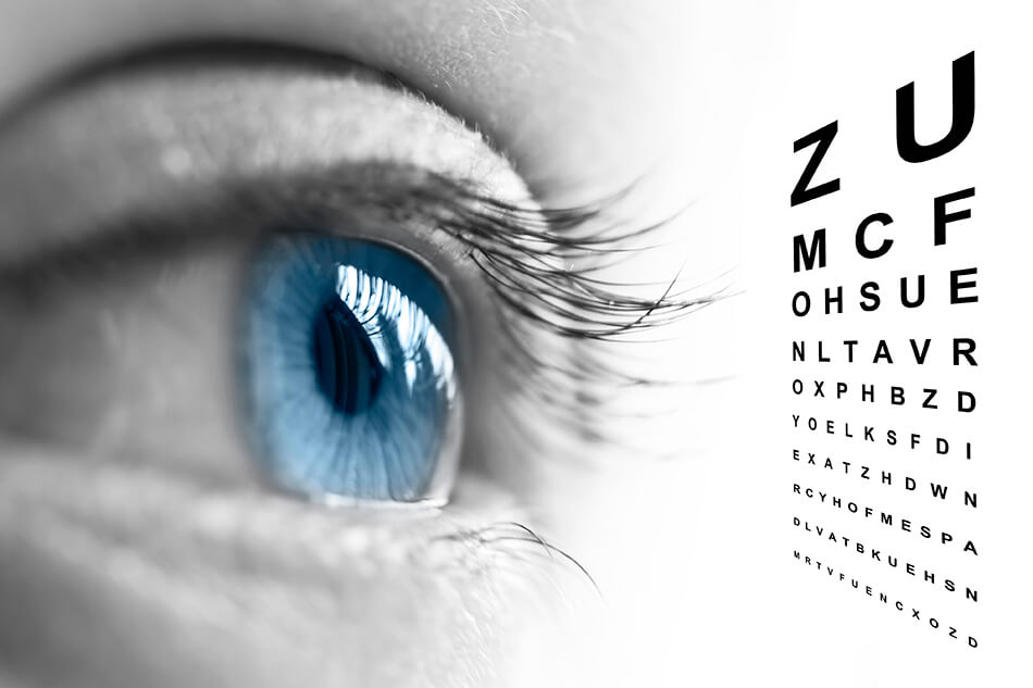 Eye Looking at Vision Chart