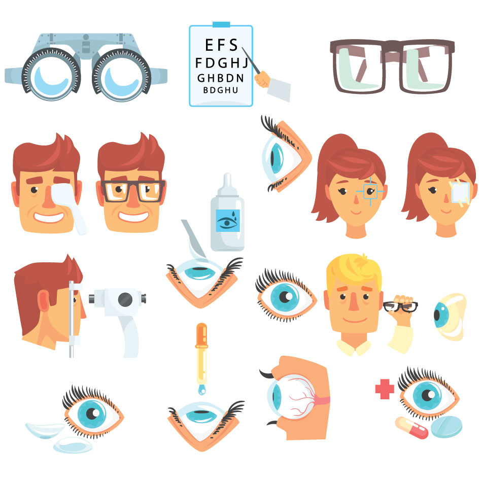 infographic about eye exam and contact lenses