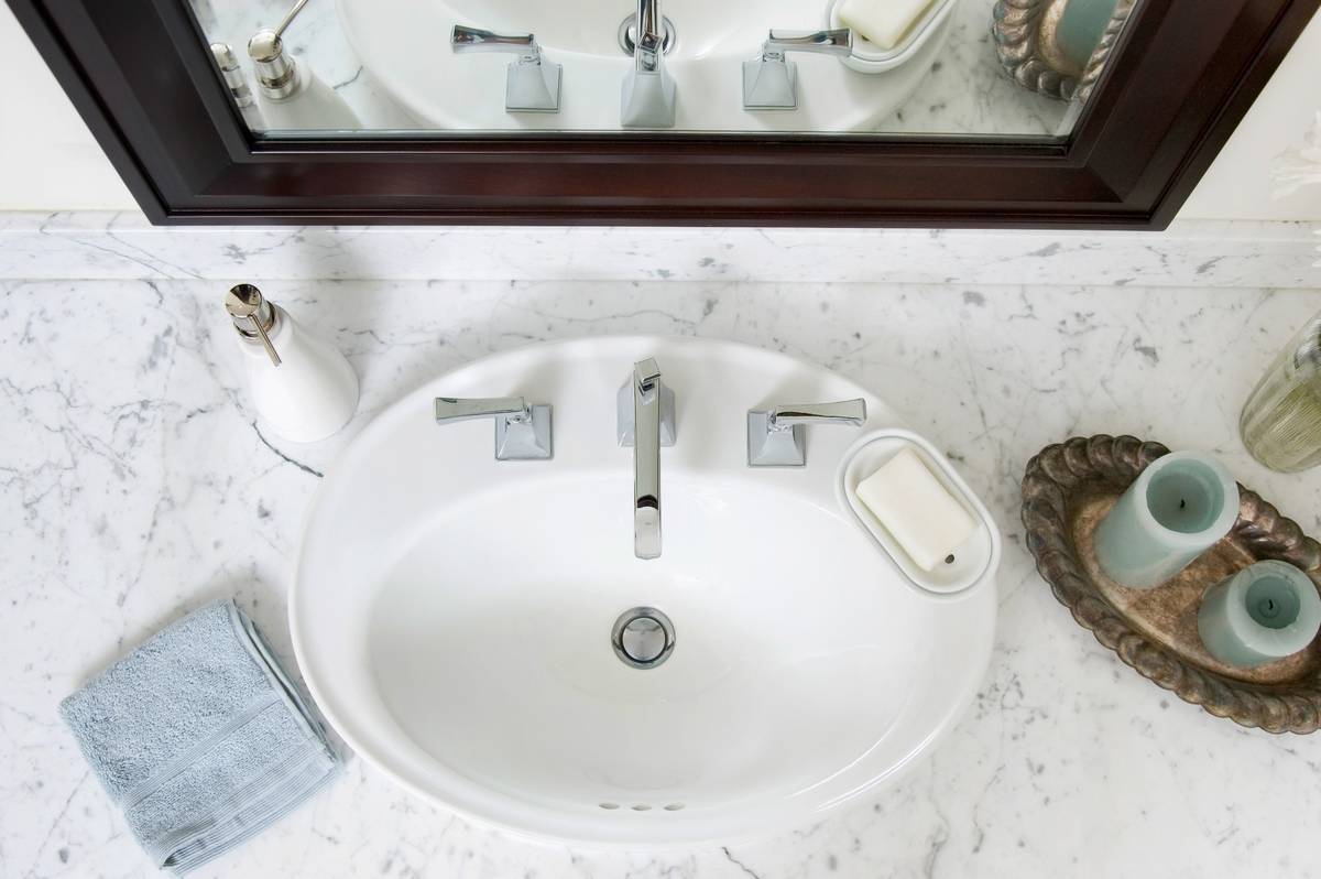 top view of bathroom sink